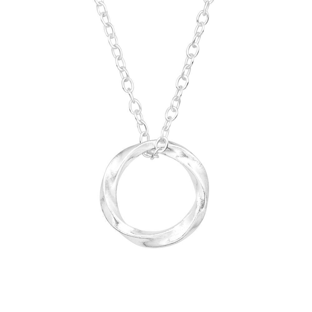 Sterling Silver Twisted Circle Necklace